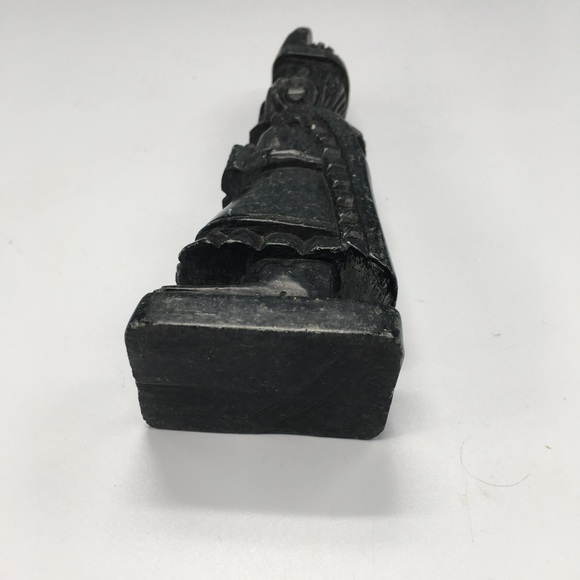 Vintage CoCo Aztec Mayan Folk Art Carved Tiki Obsidian Onyx God Statue. 6” - Picture 7 of 8